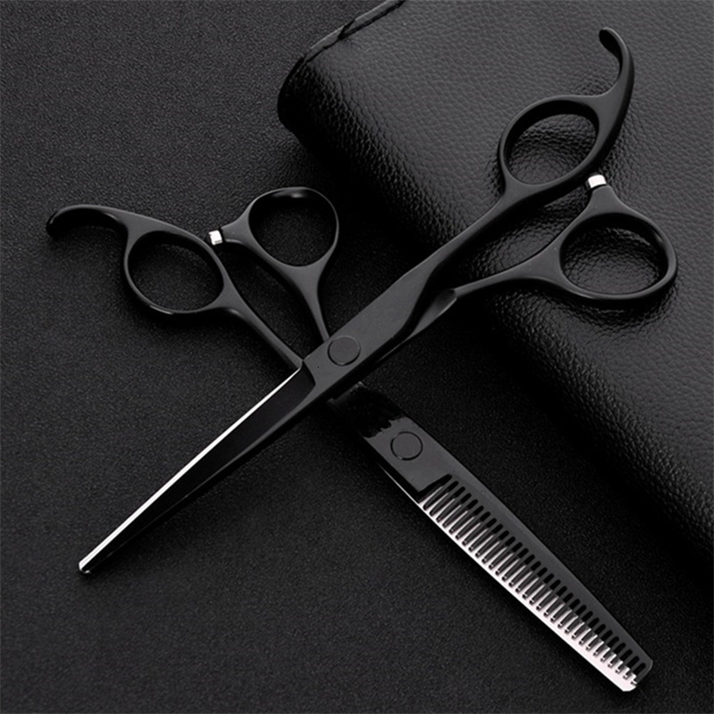 professional Japan 440c 6 black hair cutting scissors haircut thinning barber haircutting shears berber Hairdresser scissors 241224