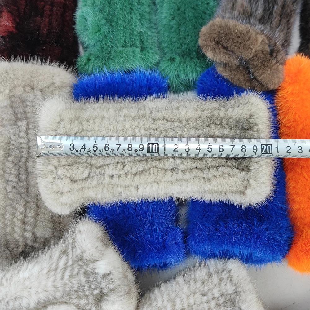 Style Women Winter Real Mink Fur Gloves 100% Natural Warm Mink Fur Fingerless Gloves Girls Knitted Genuine Mink Fur Mittens 241225