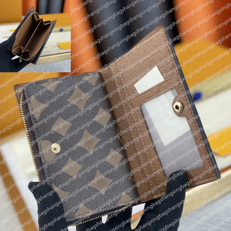 10A Designer wallet Brown flower rosalie victorine wallet Women coin purse card holder keychain Man Designer purses Key CardHolder small wallets travel Clutch Bags
