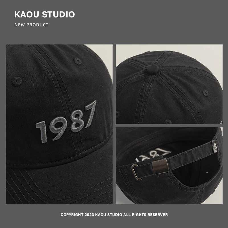 1987 Mens Basketball Hat High Quality Deep Curve Brim Peaked Hat Womens Spring and Autumn All Around Competition W241225