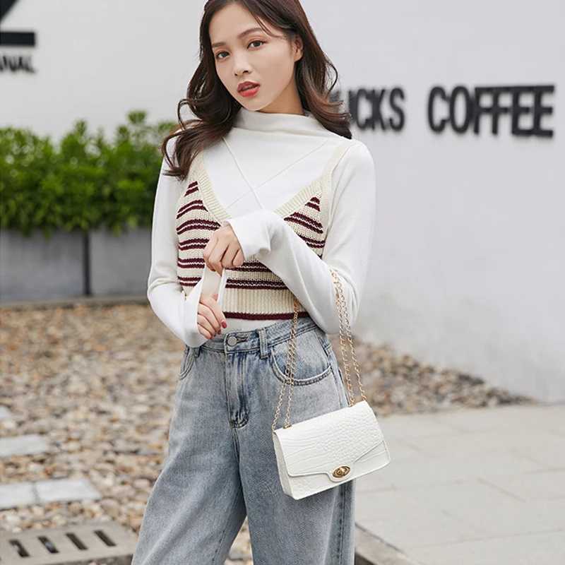 Black Leather Small Messenger Bag For Women Trend Female Shoulder Bag Fi Ladies Crossbody Bags Luxury Simple HandbagsXJ241225
