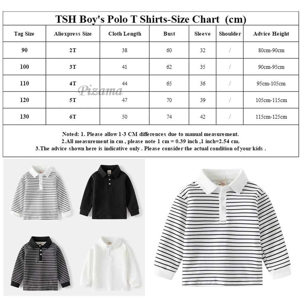 Boys Polo Shirts 2024 Spring Autumn Polo Kids Long Sleeve Tops for Boy Color Striped Children Sweatshirts Teenager Tees ClothesXJ241225