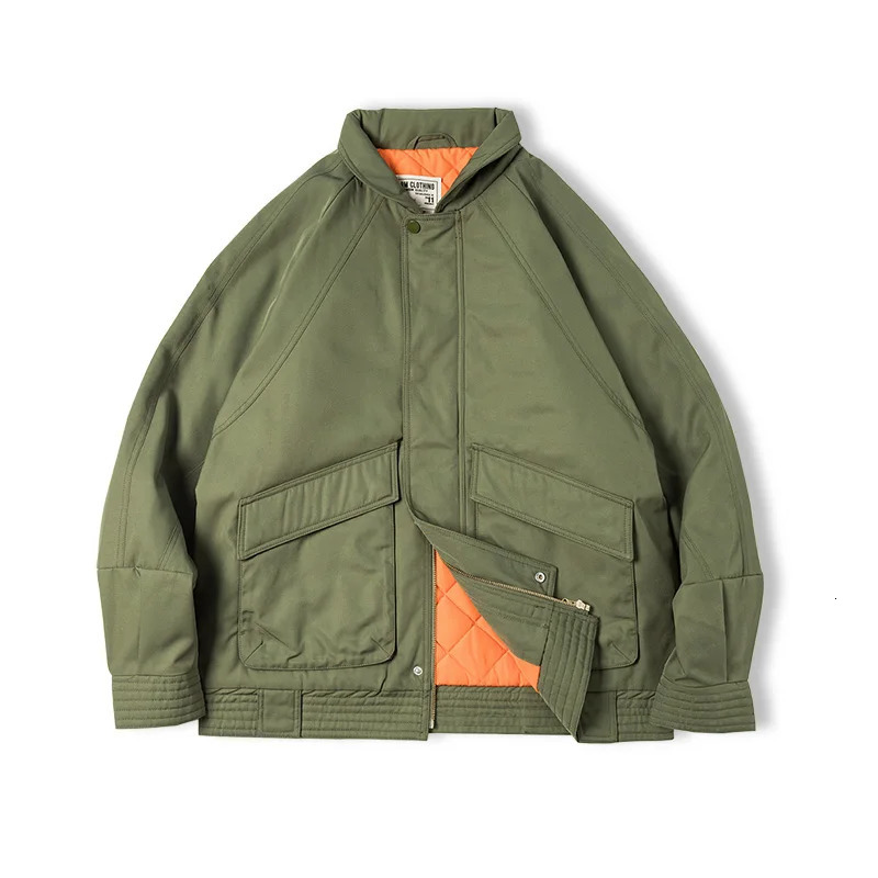 Maden Japanese Vintage Pilot Jackets Thickened Warm Cotton Pocket Coats Mens Autum Winter Coat Bomber Jacket 241225