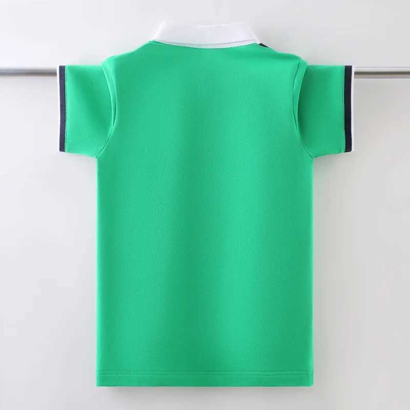 Kids Pure Cotton Polo Shirt Summer Fashion Children School Uniform T-Shirt For Teenager Boys 4-15 Years TopsXJ241225