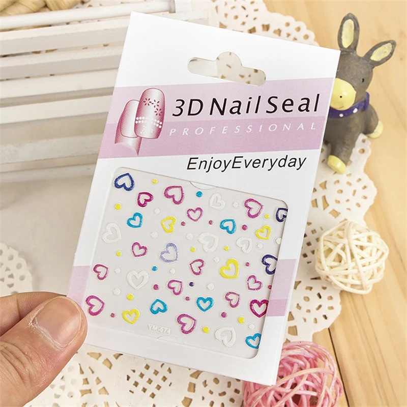 Japanese And Korean Style Nail Stickers Nail Decals Nail Stickers Flower Love Pattern WomenS Party Personalized Nail Stickers 241225