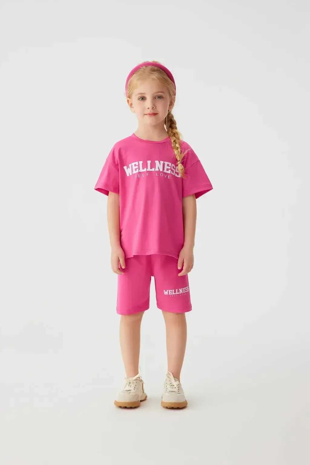 Clothing Sets Childrens Summer Casual Suit 0-5Y Girls Letter Printed Short Sleeve Suit Boys Fashion Shorts T-Shirt 2 Piece SetY24122508FE