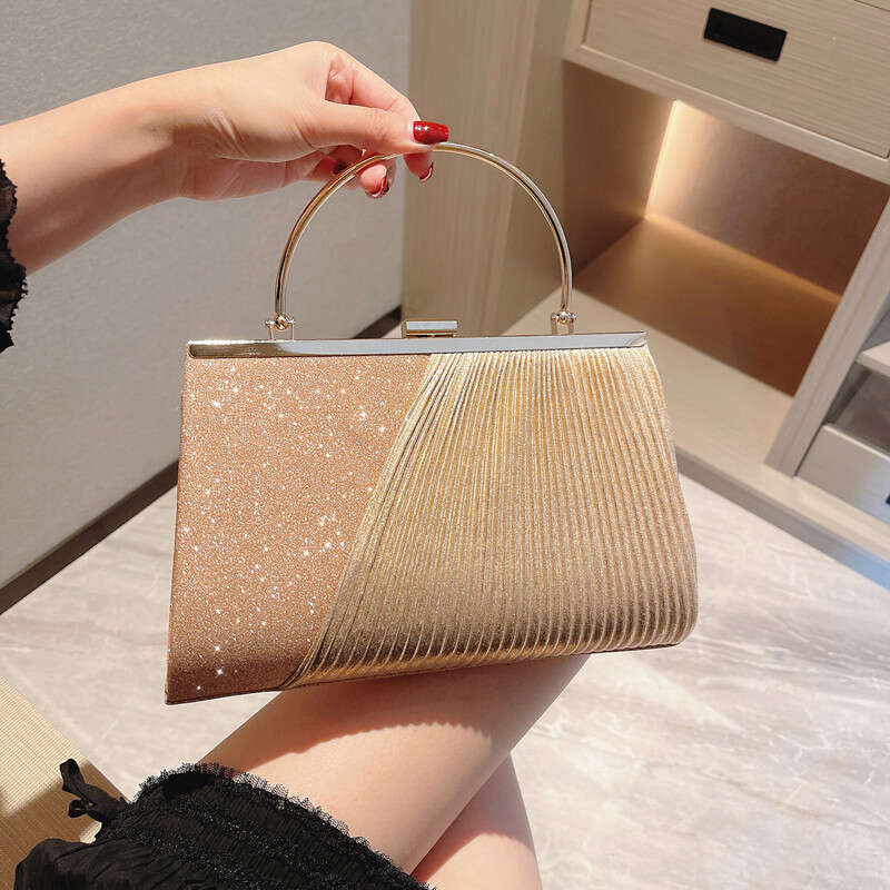 New Sparkling Banquet with Diagonal Straddle Evening Dress KTV Princess Celebrity Handbag Large Capacity Women's Bag
