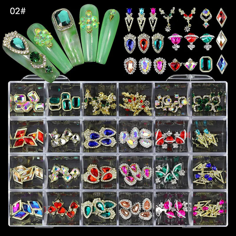 Metal Alloy Nail Art Rhinestones 3D Punk Nail Art Rivet Accessories Set DIY Nail Charms Cartoon DIY Nail Decoration 241225