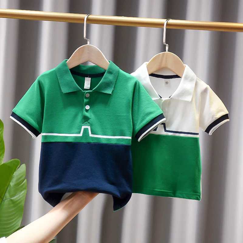 Summer Short-Sleeved Baby Boy Shirts Children Polo Shirts Cotton Kids Boys Color Matching T Shirt Toddler ClothingXJ241225