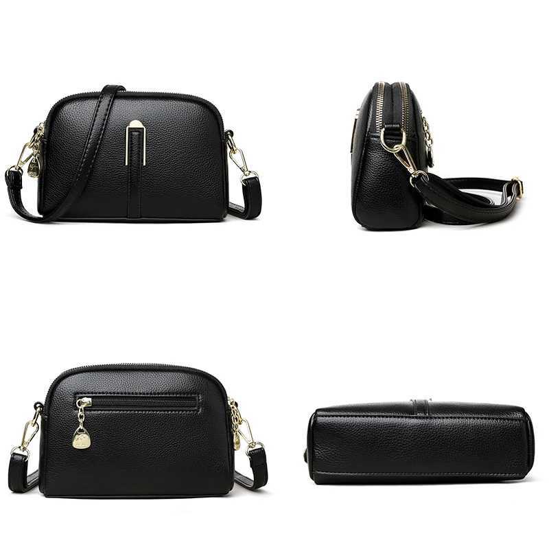 2024 New Fi Solid Color Womens Crossbody Bag Authentic Soft Leather Women Shoulder Bags Luxury Female Handbag Wallet SacXJ241225