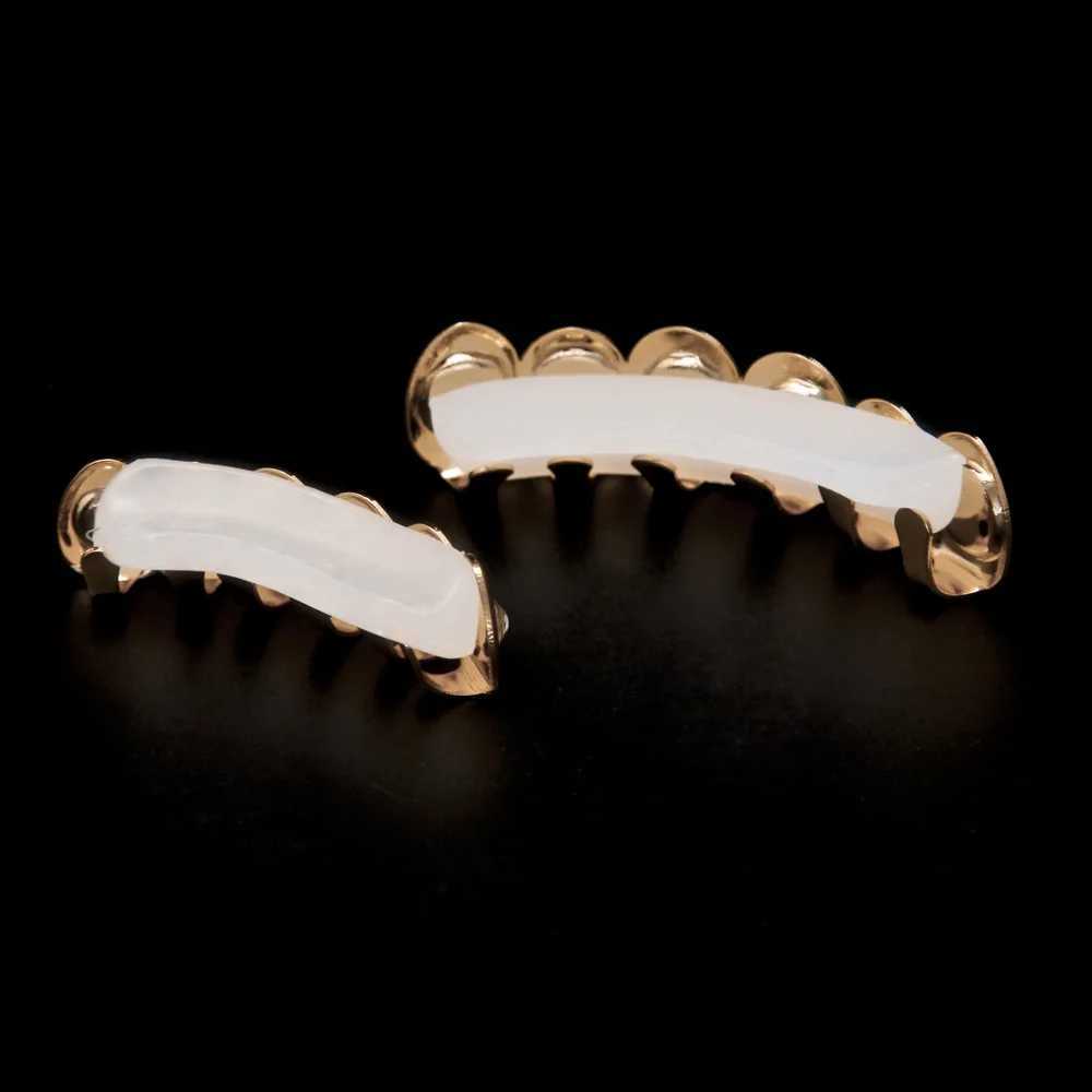 Round Zircon Bling Teeth Grillz Top Bootom Dental Mouth Punk Teeth Cs Cosplay Party Tooth Rper Hip Hop Jewelry TG021XJ241225