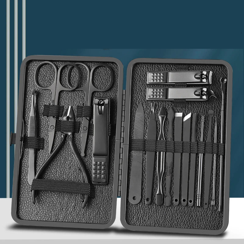 7/10/12/16 pcs Manicure Cutters Nail Clipper Set Household Stainless Steel Ear Spoon Nail Clippers Pedicure Nail Scissors Tool 241225
