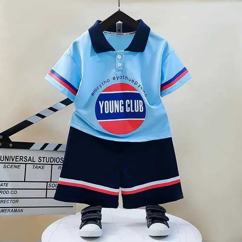 Clothing Sets Summer Baby Boy Clothes Set Children Lapel Tshirts Shorts 2pcs Suit Children Letter Short Sleeve Top Bottom Outfit TracksuitsY241225OM6E