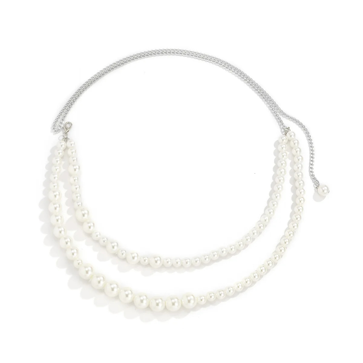 Sexy Pure Lust Style Pearl Double Layer Waist Chain Women Fashion Trend Metal Chain Body Chain 241225