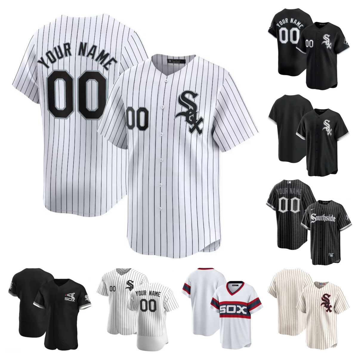 White Sox Baseball Jersey Miguel Vargas Brooks Baldwin Bryan Ramos Zach DeLoach Jacob Amaya Braden Shewmake Oscar Colas Mike Tauchman Andrew Vaughn Men Women Youth