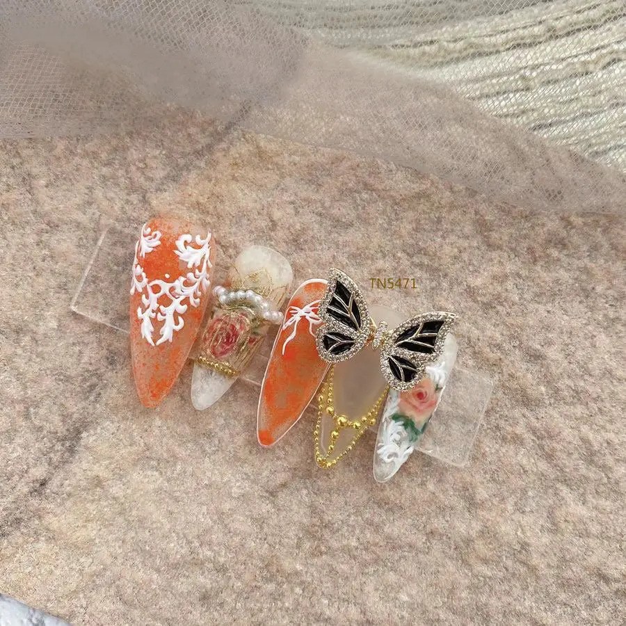 10pcs Flying Shaking Butterfly Zircon Alloy Nail Art Crystals Rhinestone Decorations Charms Jewelry Nails Accessories Supplies 241225