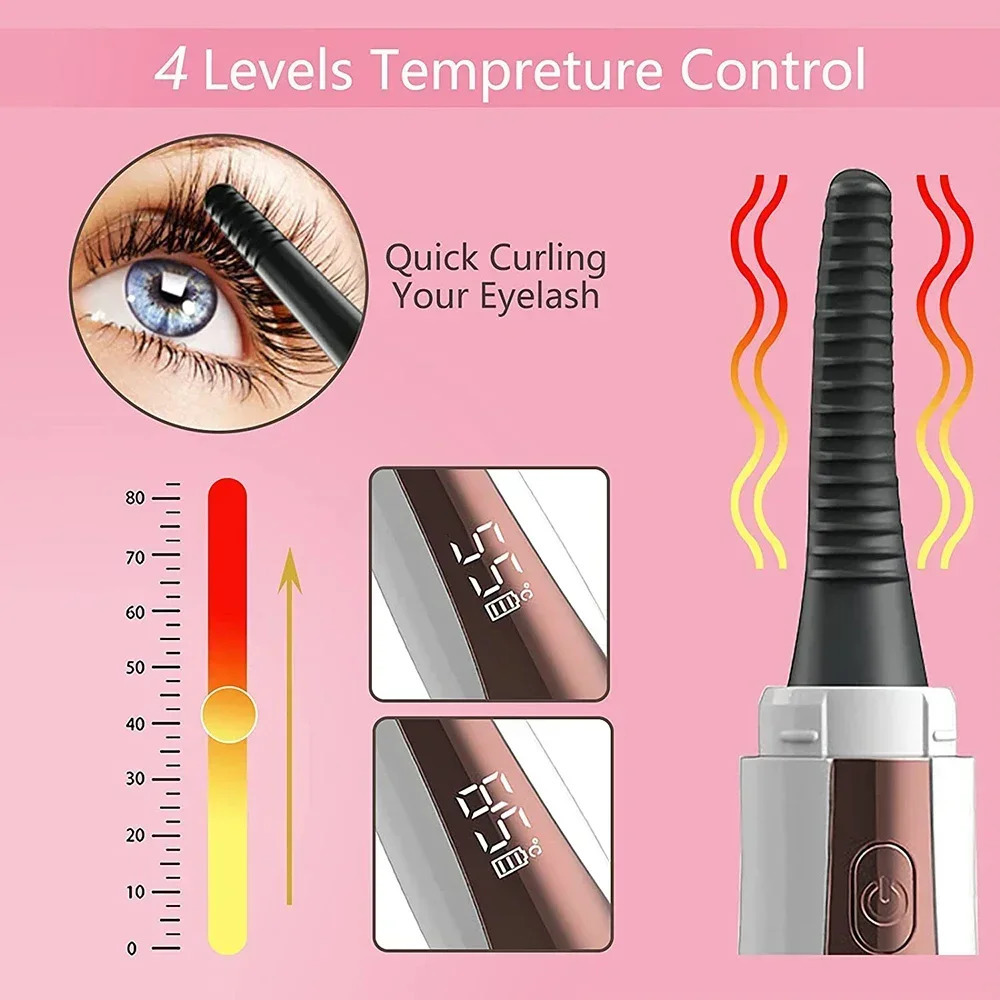 K Electric Heated Eyelash Curler Rechargeable Makeup Eyelash Curler Curling Eyelashes Tools 24 Hours Long Lasting Eyelashes Curl 250103