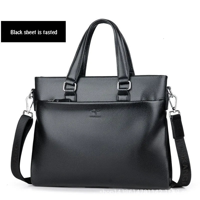 5pcs/lot Briefcase Men Business Shoulder Bag Leather Messenger Bags Computer 15 inch Laptop Handbag Bag Mens Travel Bags 241225