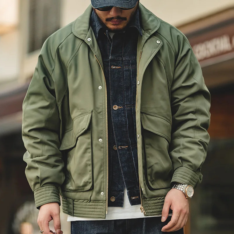 Maden Japanese Vintage Pilot Jackets Thickened Warm Cotton Pocket Coats Mens Autum Winter Coat Bomber Jacket 241225