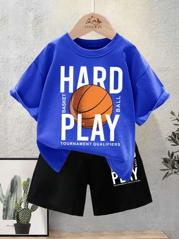 Clothing Sets Summer Baby Boy Clothes Set Children Basketball Printed T-Shirts And Shorts 2 Pieces Suit Kid Fashion Top Bottom TracksuitsY241225Z59I