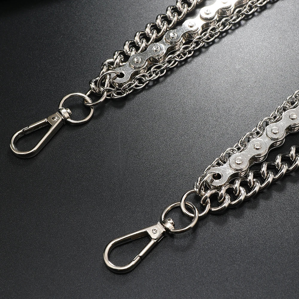 1 piece Hip-hop personality metal pants chain dress decoration chain Mens Accessories 250303