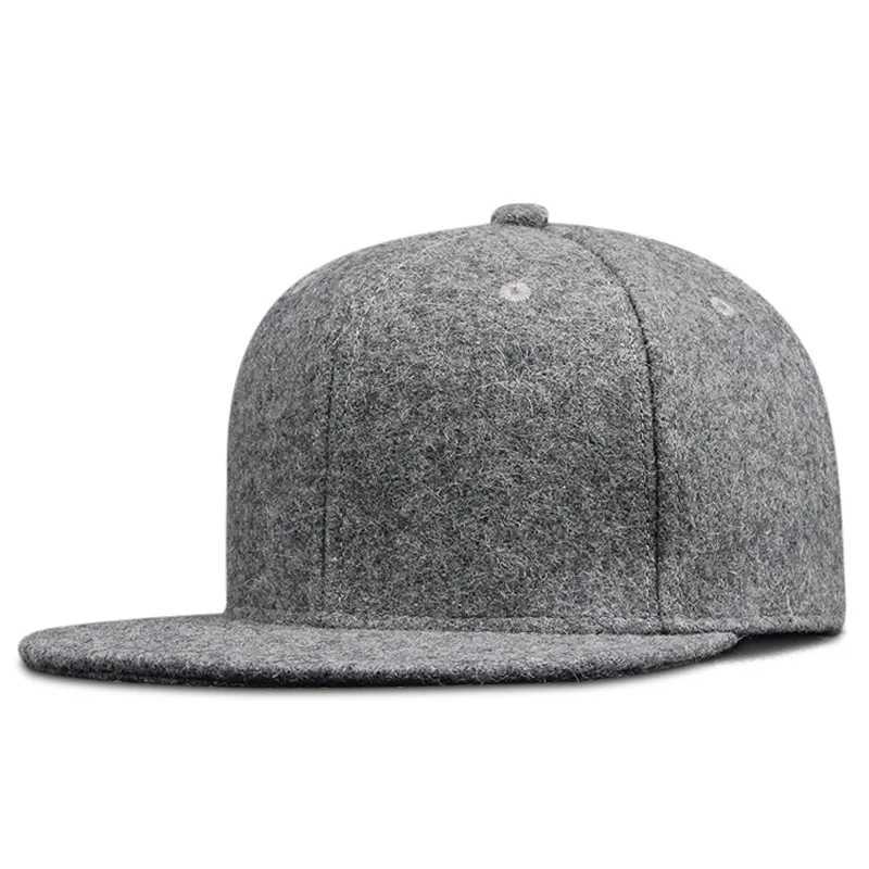 Dad Winter Felt Hip Hop Hat Flat Top Felt Baseball Hat Big Bone Man Plus Size Suitable Buckle Hat 56cm 58cm 60cm 62cm 64cm W241225