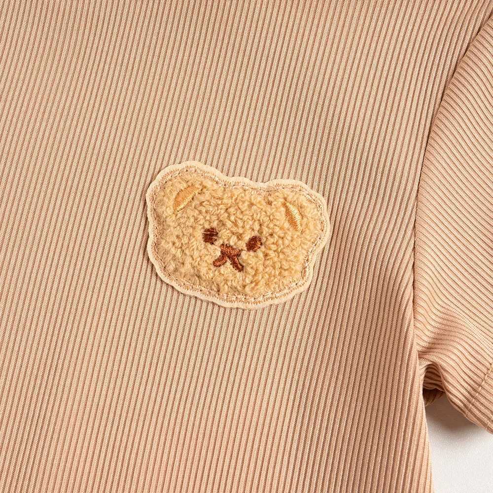 Clothing Sets Childrens Summer Leisure Set Boys and Girls Little Bear Embroidered Short Sleeves+Elastic Waist Shorts 2pcs Sports SuitY241225Y4TM