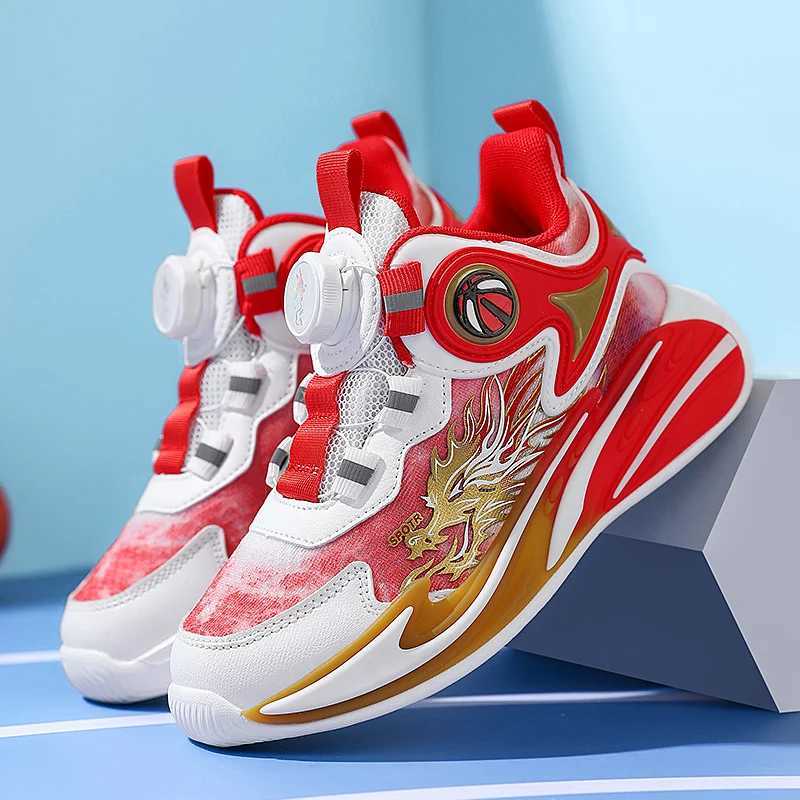 Athletic Outdoor Boy Basketball Shoes Children Sneaker Fashion Kids School Running Shoes Rubber Sole Non-slip Sports Sneaker for Boy H241223