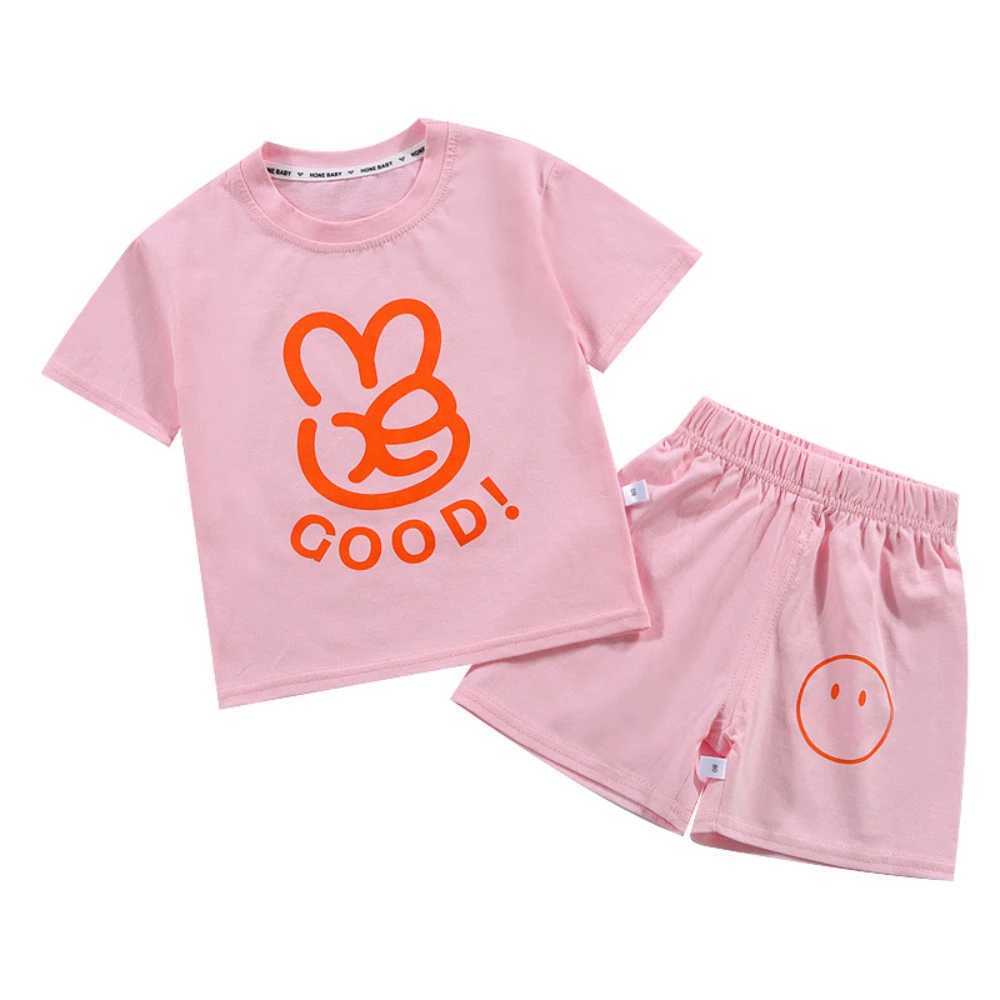 Clothing Sets Summer Baby Girls Clothes Set Casual Children Girls Letter Short Sleeve Tshirts and Shorts Suits Kid Top Bottom Outfits HomewearY2412257