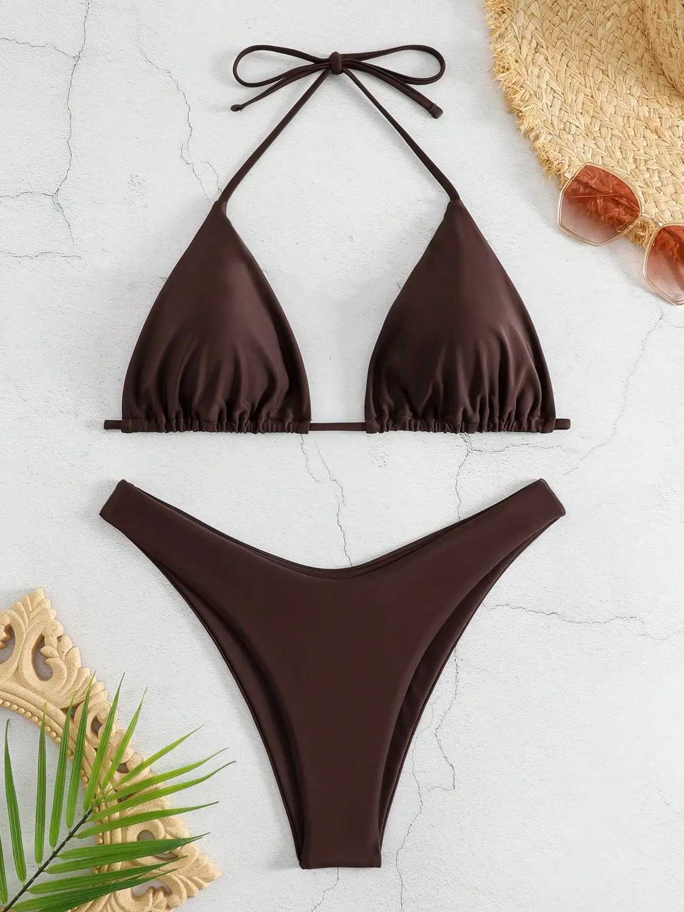 Two piece womens swimsuit sexy bikini elegant casual womens swimsuitW241225