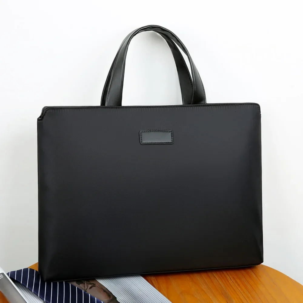 Mens Briefcase Storage Bag PU Horizontal Style Business Meeting Document Bag Portable Briefcase Without 241225