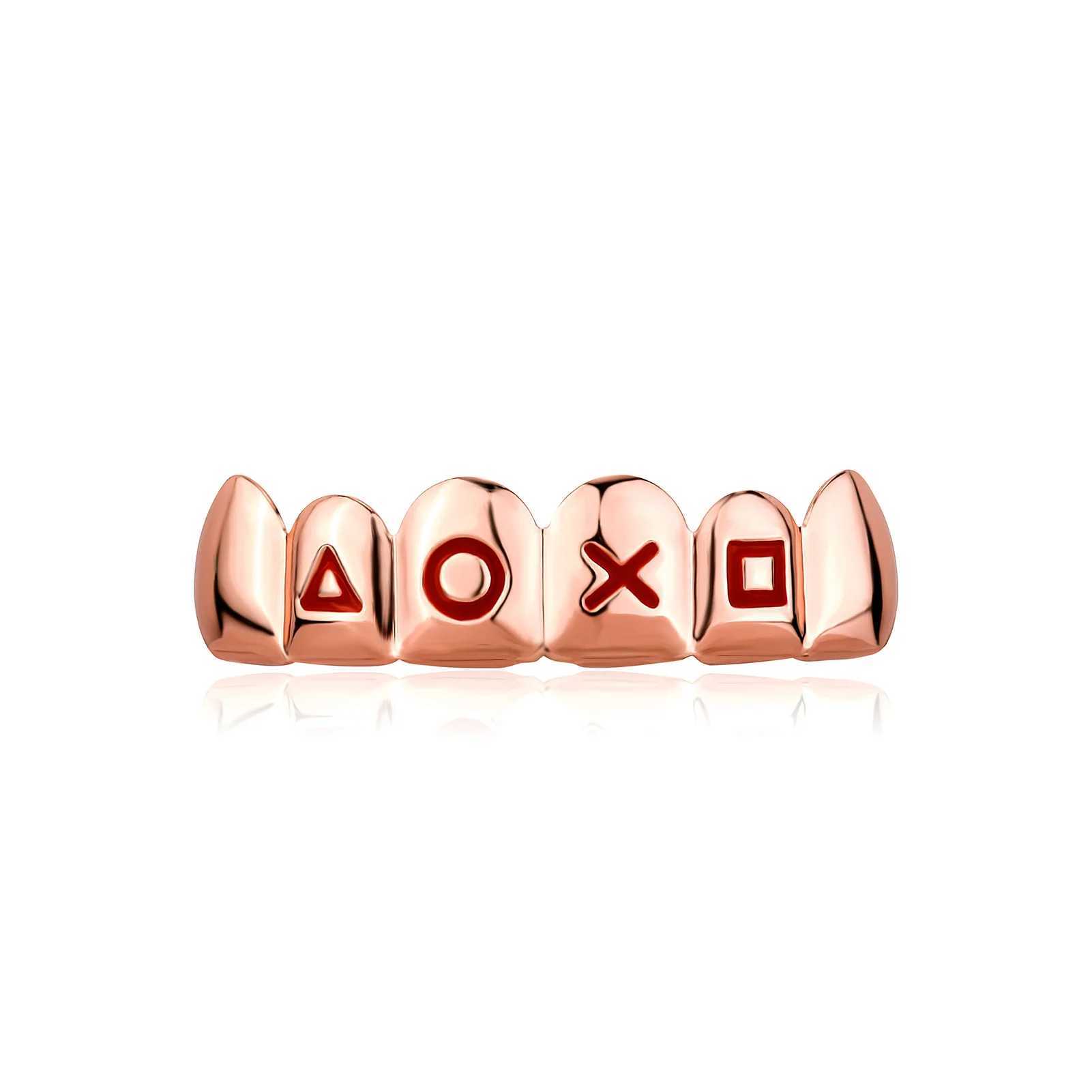 Simple 6/6 Letter Teeth Grillz Fangs Hip Hop 3 colors Tooth Cs For Women Men Jewelry Halloween GiftXJ241225