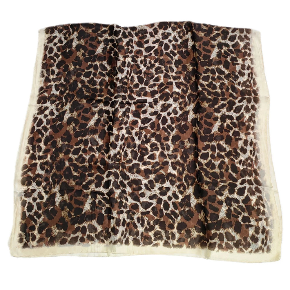 Autumn Silk Scarf Elegant Woman Leopard Print Hijab Scarves Lady Long Bandana Soft Shawls and Wraps 180cm YD1196 241225