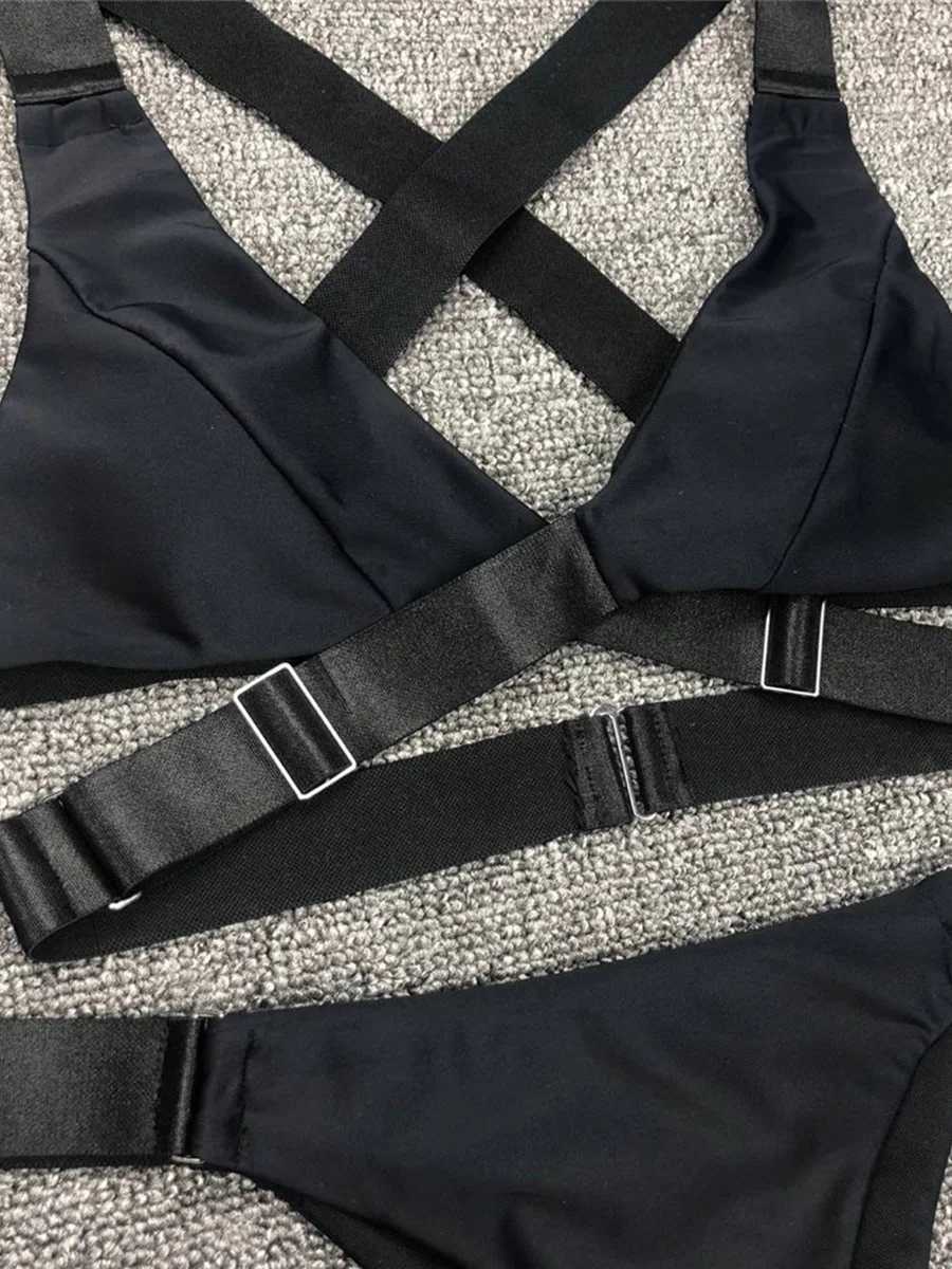 Sexy adjustable buckle belt Vevlet bikini 2024 womens swimsuit womens bikini swimsuit two-piece bikini swimsuitW241225