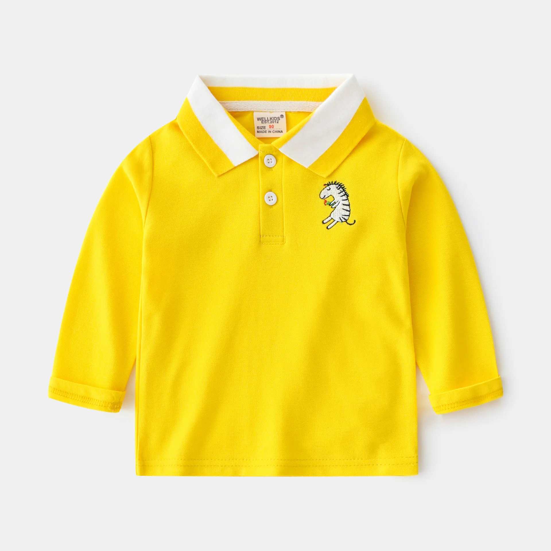 Spring Autumn Baby Boy Polo Shirt Cotton Long Sleeves Children Boy 1-6 Years Tops Animals Pattern Kid Boy ClothesXJ241225