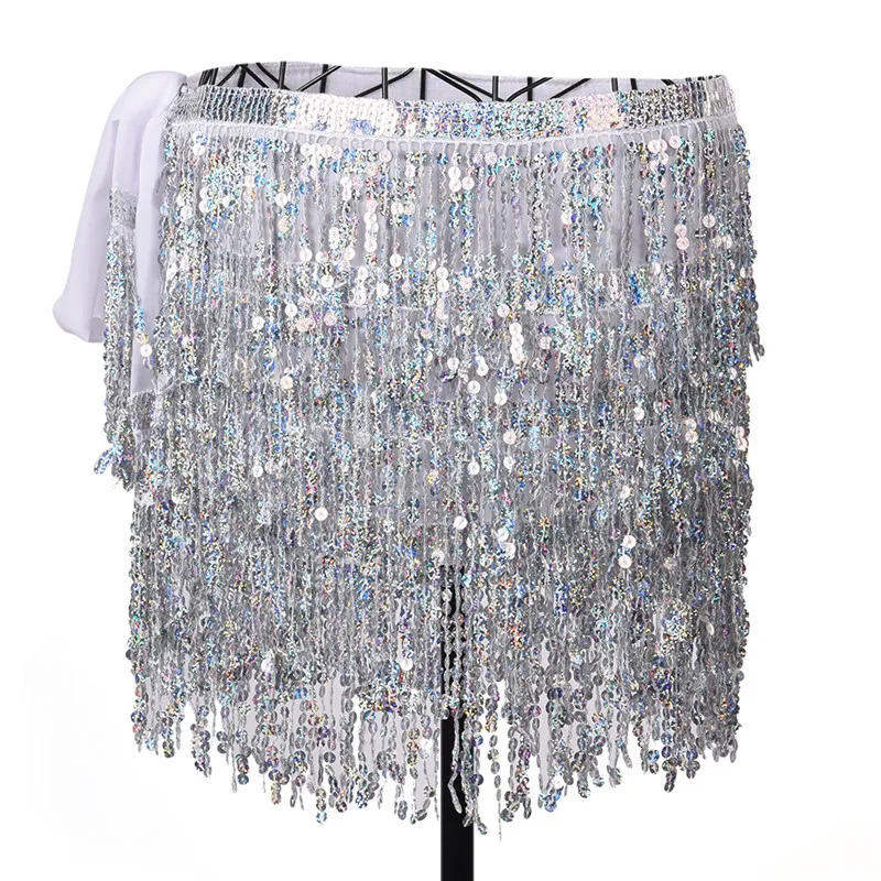 Belly Dance Waist Chain Indian Scarf Sequined Tassel Hip Oriental Accessories 241225