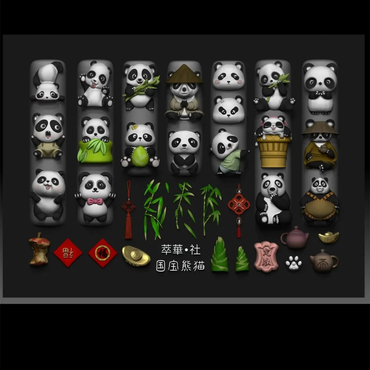 1pc Bow Pumpkin Panda 3D Nail Mold Nail Art Decorations Nails DIY Silicone Nails Mould Stamping Plate 241225