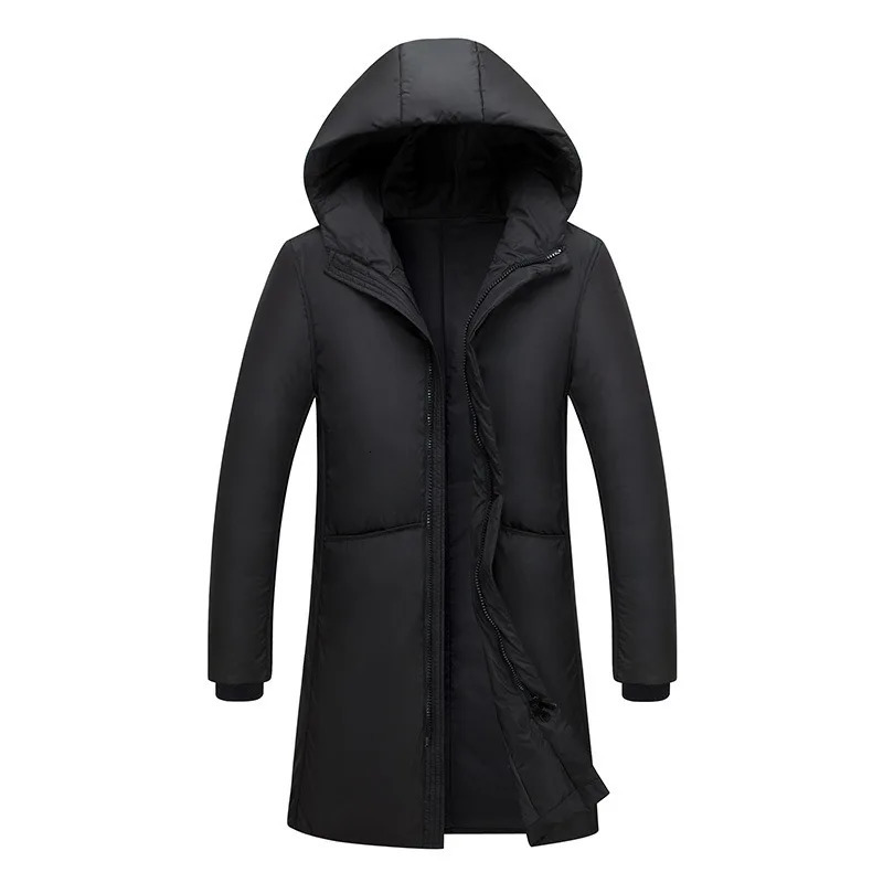Mens Winter Long Warm Jacket Thick Hooded Parkas 241225