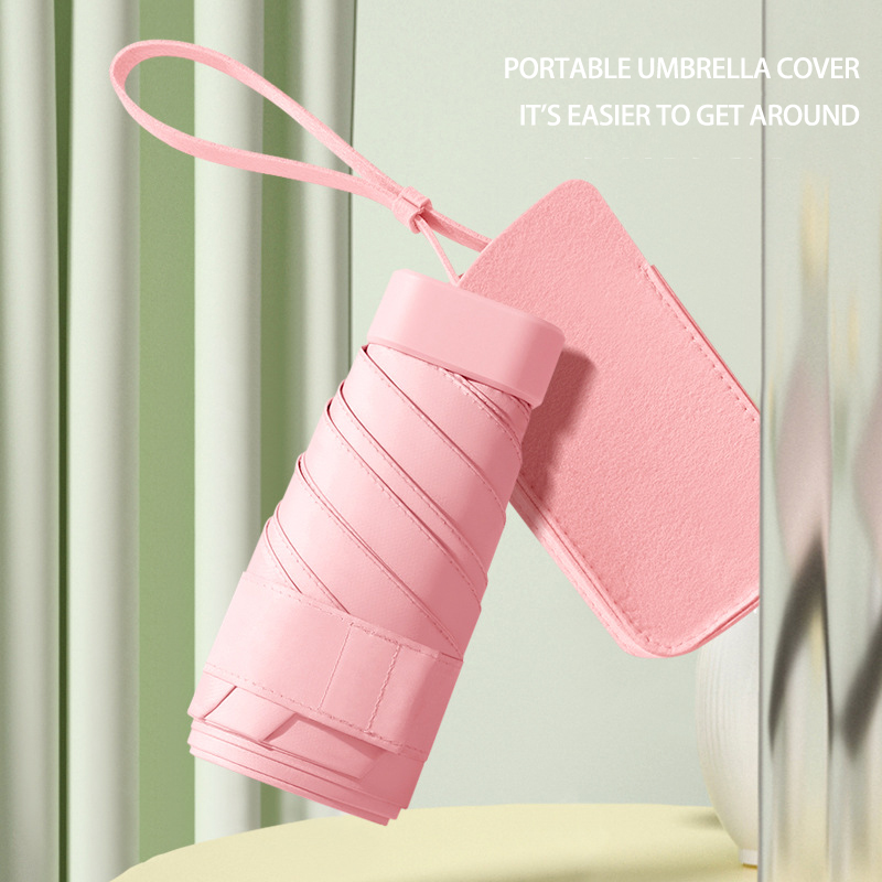 Travel-Friendly UV Shielding Umbrellas Versatile Six-Piece Collapsible Design for Rainy Days and Sunshine