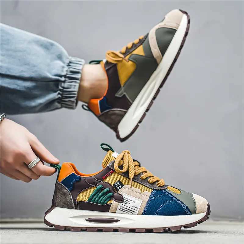 Fashion Designer Men Shoes Dissolve Thick Shoes Casual Sneakers Men Platform Trend Chunky Sneakers Walking ShoesC250225