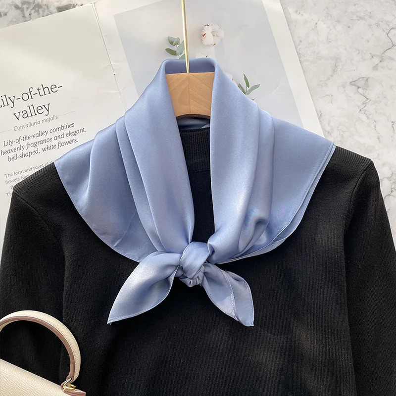 Fashion faux Real Silk Scarf Women Shawls Wraps for Ladies Neckerchief Foulard Scarves Pashmina Female Shawl Hijab Bandana 241225