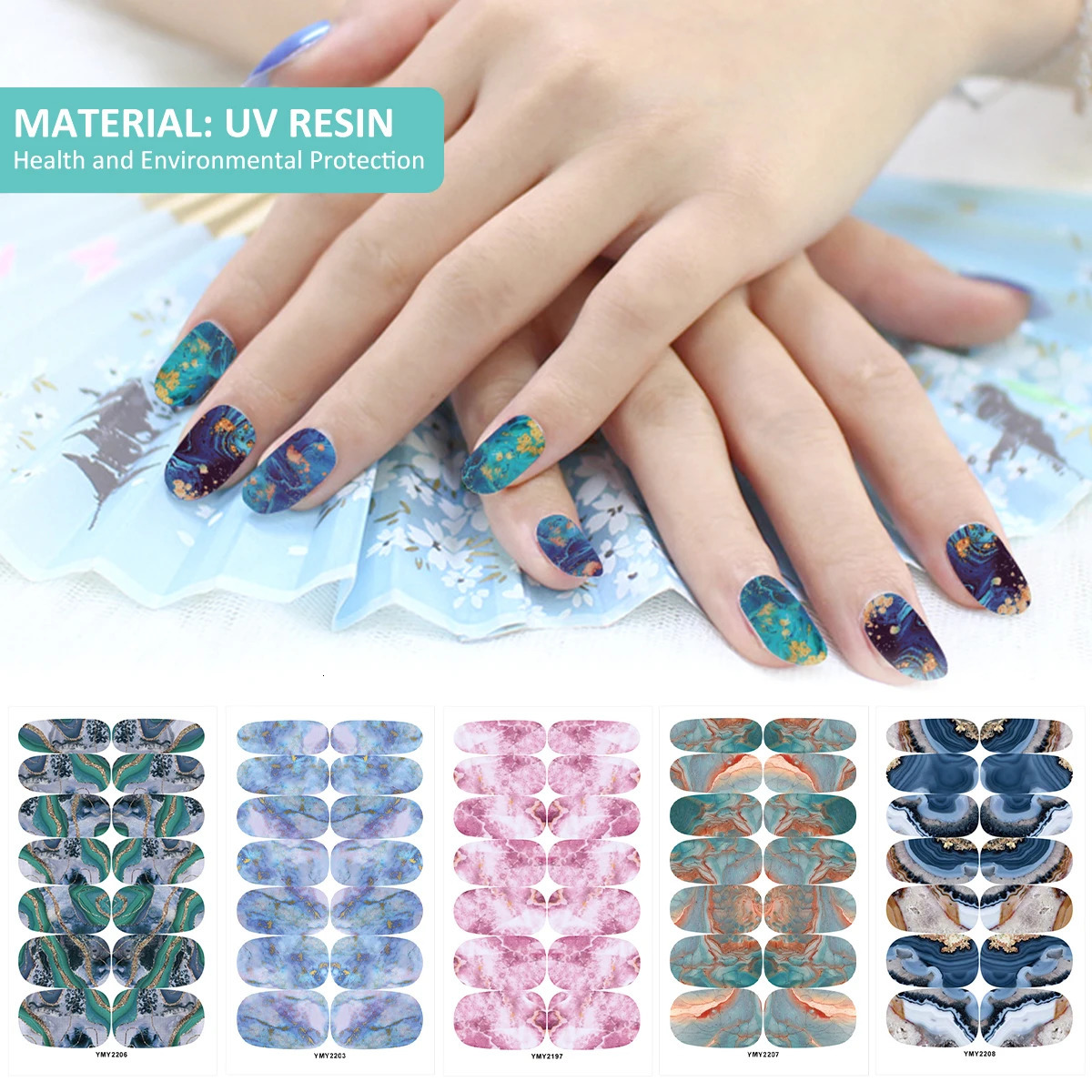 12 Sheets Nail Polish Stickers Self-Adhesive Nail Polish Stickers with Nail File Fully Wrapped Nail Stickers DIY Nail Art Decals 241225