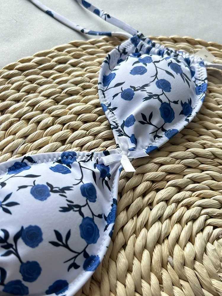Round swimsuit womens brushed bikini swimsuit printed swimsuit two-piece swimsuit summer sexy thong split beachwearW241225