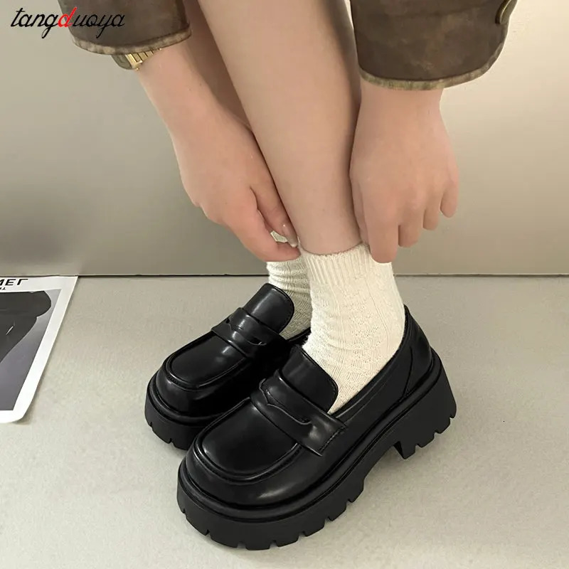 Platform loafers for Women Spring British College Style Lolita Shoes Female Thick Sole Oxford Shoes heels Vintage shoes 241225