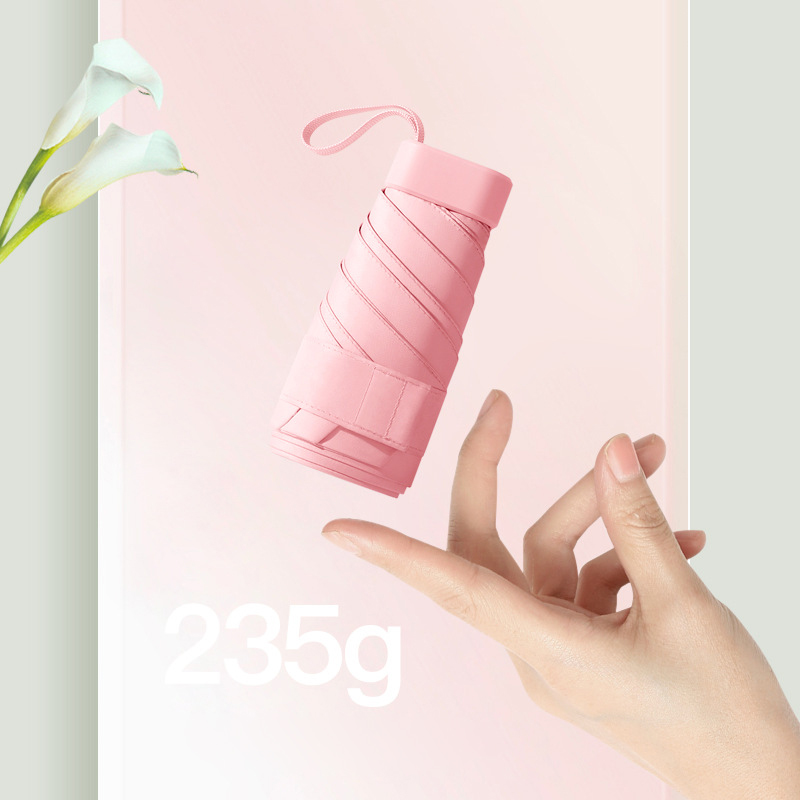 Travel-Friendly UV Shielding Umbrellas Versatile Six-Piece Collapsible Design for Rainy Days and Sunshine