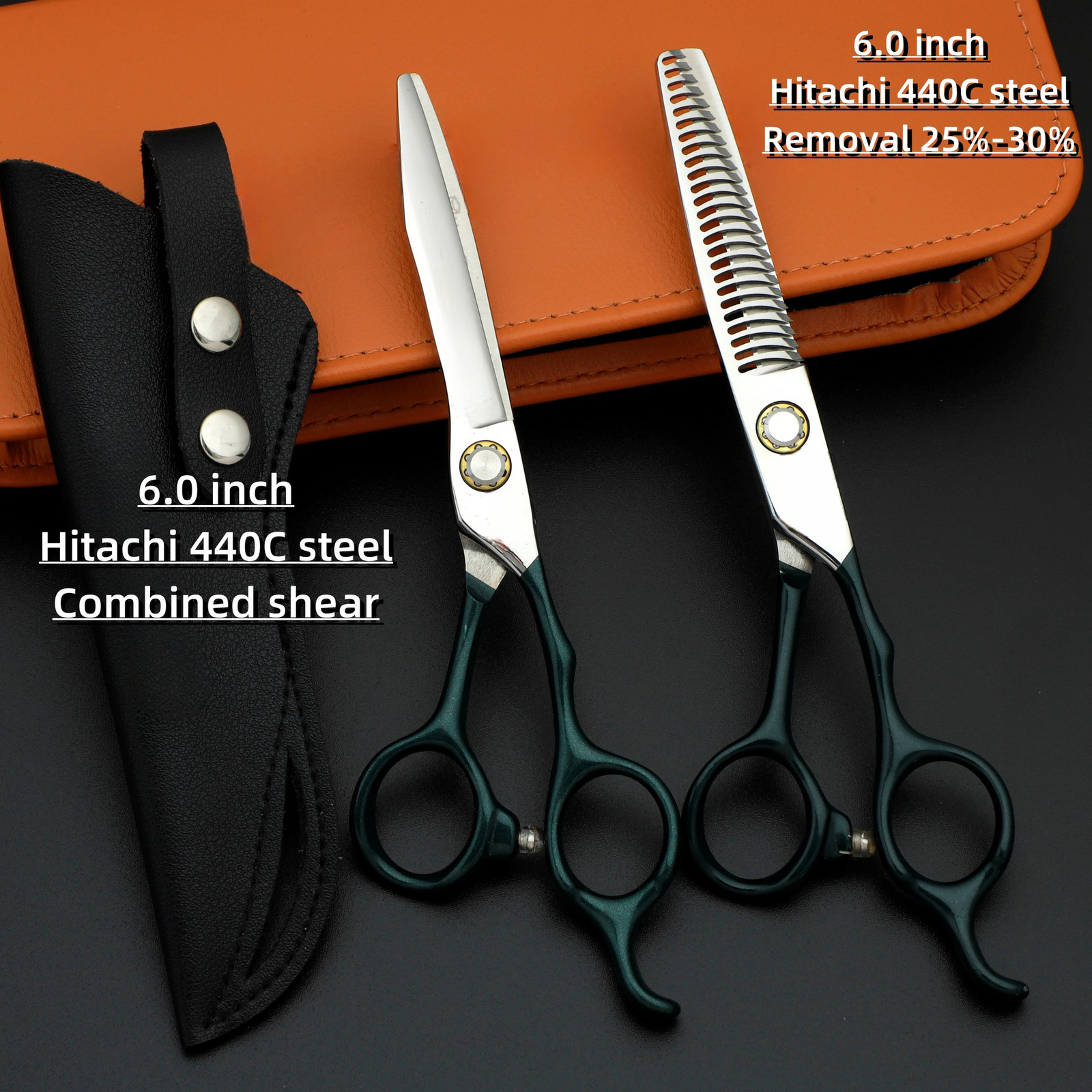 Professional barber scissorsset of 6.0 inch hairdressing scissors440C steel barber accessoriesHigh-end hair cutting machine 241225