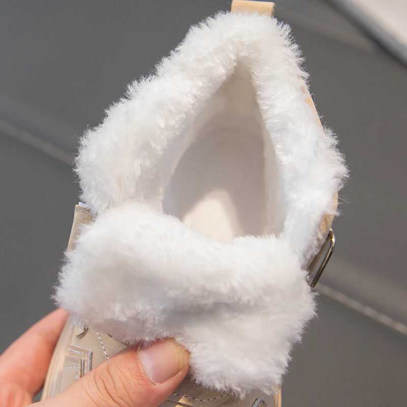 Athletic Outdoor Winter Children Boots Plush Girls Shoes Fashion Korea Style Kids Casual Sneaker Warm Fur Girls Ankle Boots 4 To 12 Years H241223