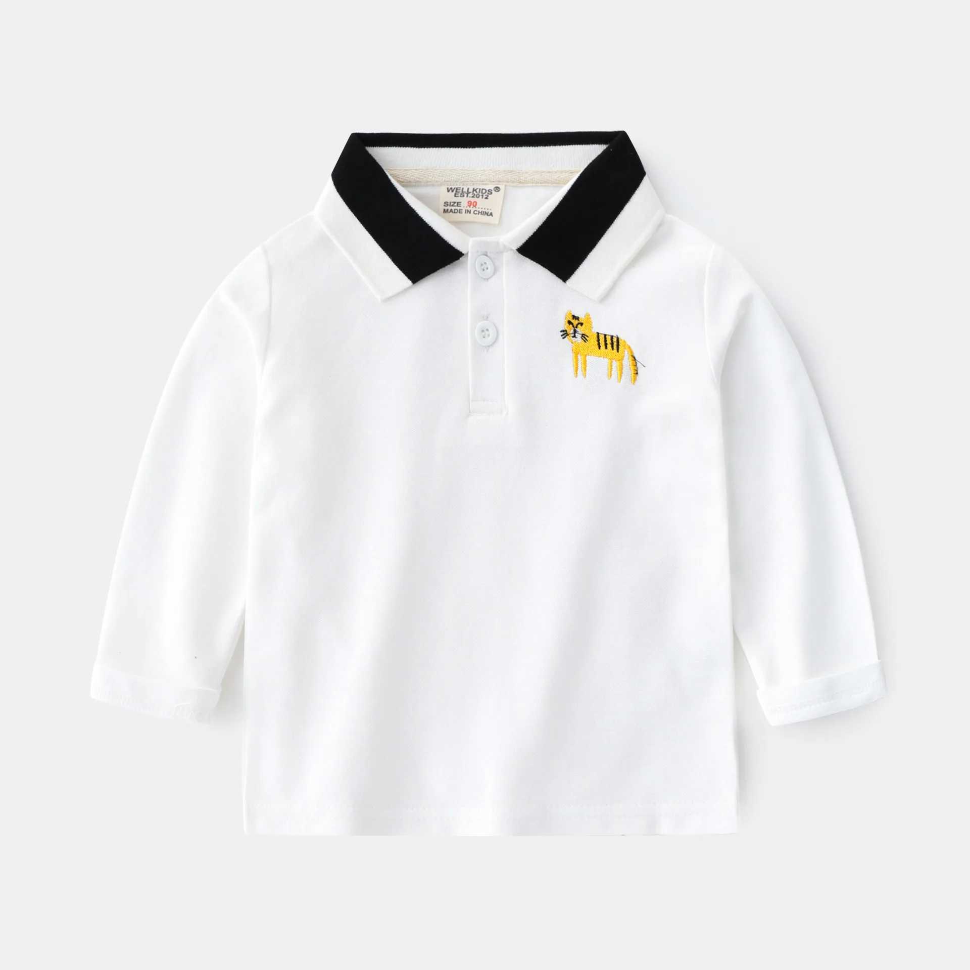 Spring Autumn Baby Boy Polo Shirt Cotton Long Sleeves Children Boy 1-6 Years Tops Animals Pattern Kid Boy ClothesXJ241225