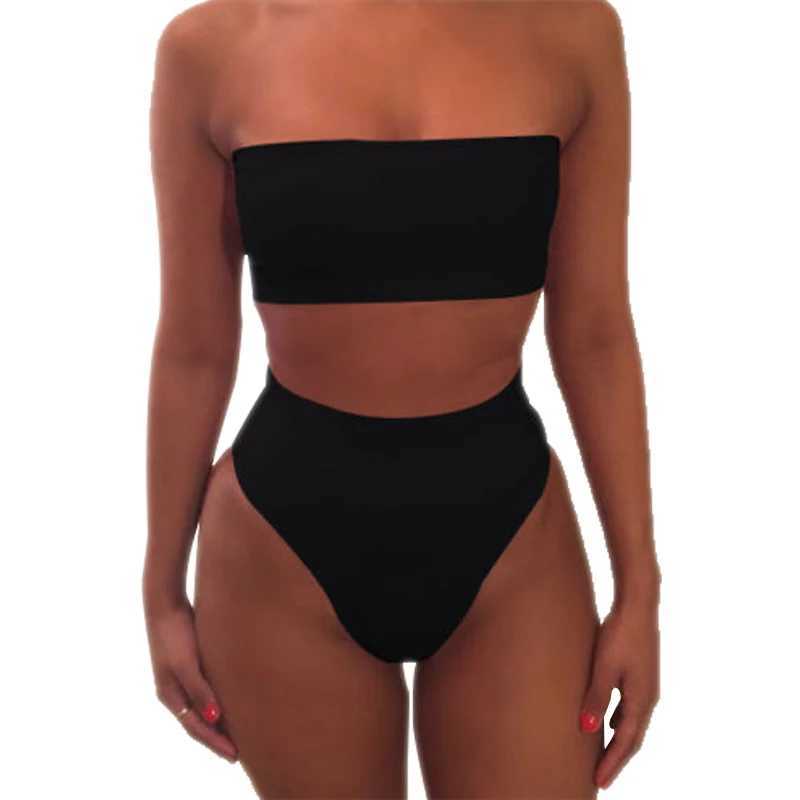 High waisted bikini swimsuit womens push up swimsuit tube top swimsuit bikini Brazilian bikini new two-piece trend swimsuitW241225