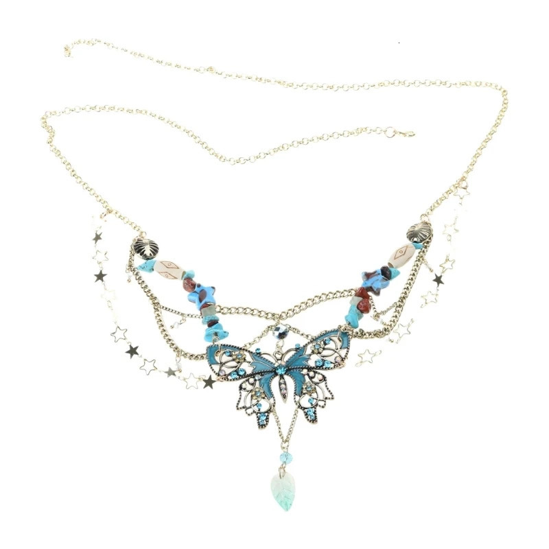 Butterfly Pendant Tassels Waist Jewelry Dainty Butterfly Pendant Multiayer Waist Chain Elegant Beaded Body Chain 241225